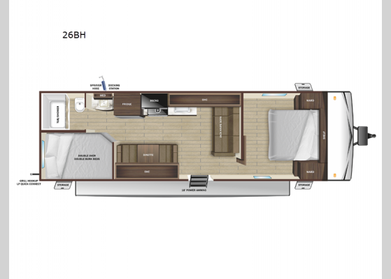 Floorplan - 2025 Autumn Ridge 26BH Travel Trailer