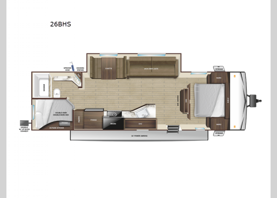 Floorplan - 2025 Autumn Ridge 26BHS Travel Trailer