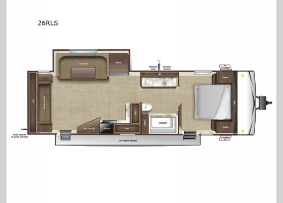 Floorplan - 2025 Autumn Ridge 26RLS Travel Trailer