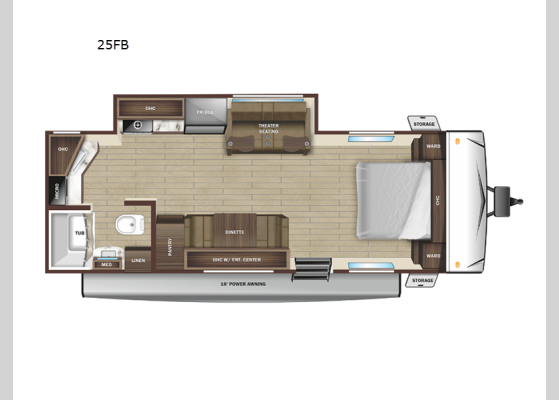 Floorplan - 2025 Autumn Ridge 25FB Travel Trailer