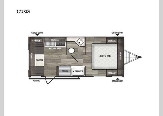 Floorplan - 2025 Intrepid 171RDi Travel Trailer