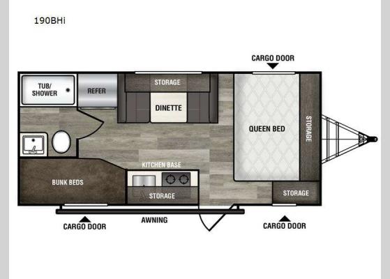 Floorplan - 2025 Intrepid 190BHi Travel Trailer