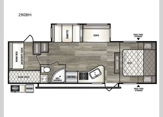 Floorplan - 2025 Intrepid 290BHi Travel Trailer