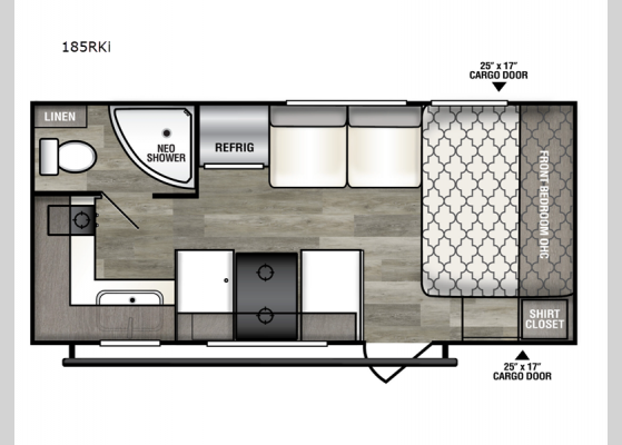 Floorplan - 2025 Intrepid 185RKi Travel Trailer