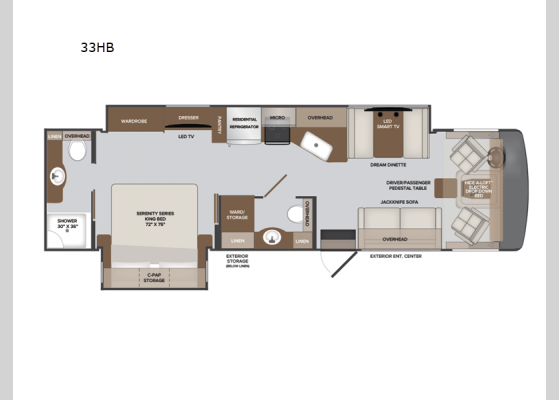 Floorplan - 2025 Invicta 33HB Motor Home Class A