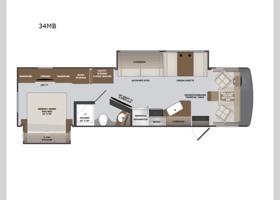 Floorplan - 2025 Invicta 34MB Motor Home Class A