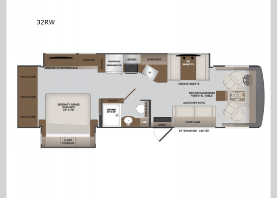 Floorplan - 2025 Invicta 32RW Motor Home Class A