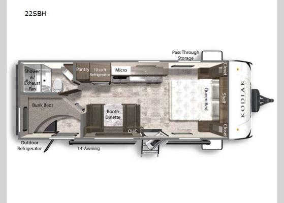 Floorplan - 2025 Kodiak SE 22SBH Travel Trailer