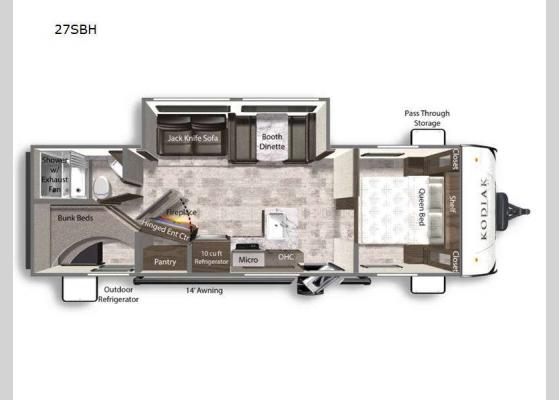 Floorplan - 2025 Kodiak SE 27SBH Travel Trailer