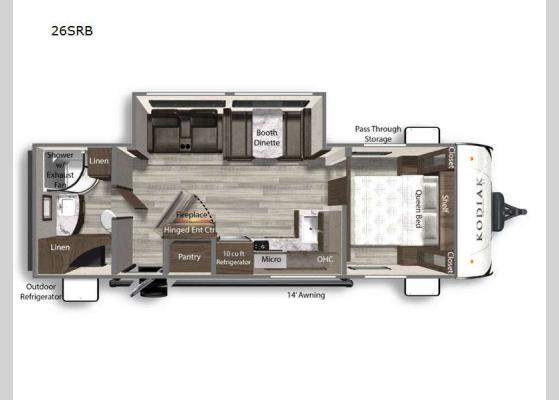 Floorplan - 2025 Kodiak SE 26SRB Travel Trailer