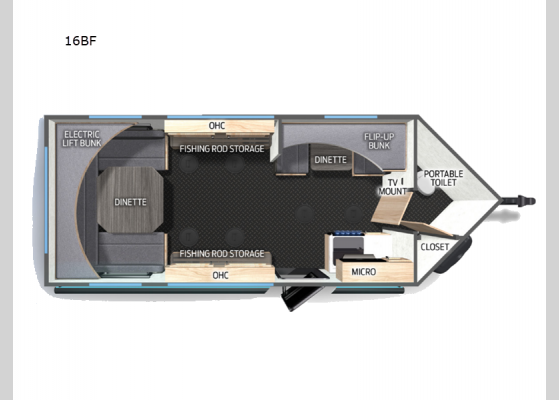 Floorplan - 2025 Cherokee Grey Wolf 16BF Fish House