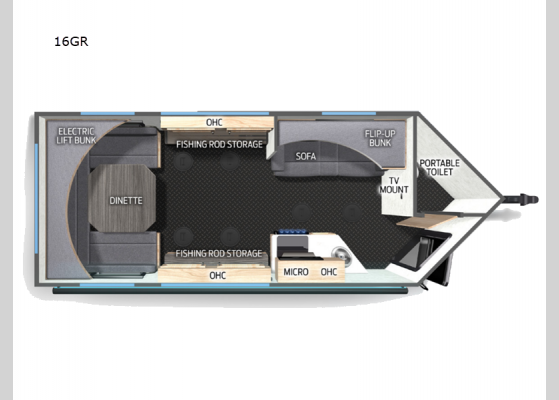 Floorplan - 2025 Cherokee Grey Wolf 16GR Fish House