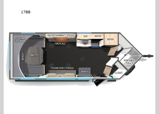 Floorplan - 2025 Cherokee Grey Wolf 17BB Fish House