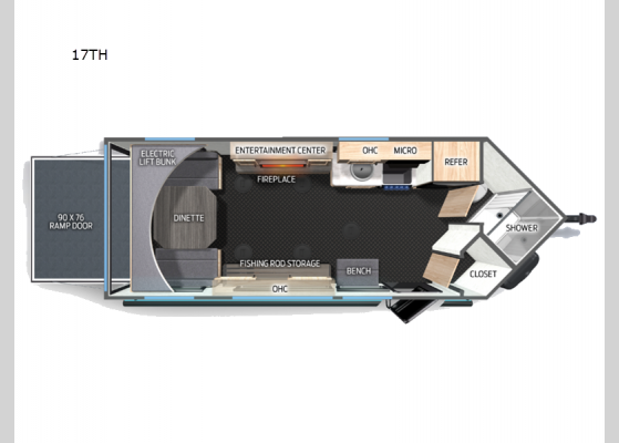 Floorplan - 2025 Cherokee Grey Wolf 17TH Fish House