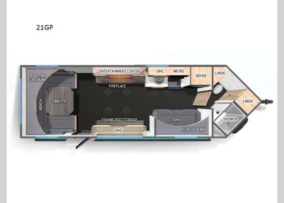 Floorplan - 2025 Cherokee Grey Wolf 21GP Fish House