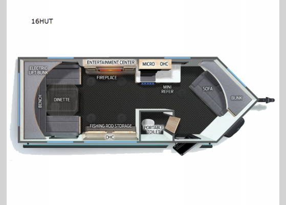 Floorplan - 2025 Cherokee Grey Wolf 16HUT Fish House