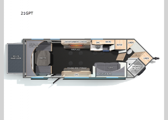 Floorplan - 2025 Cherokee Grey Wolf 21GPT Fish House