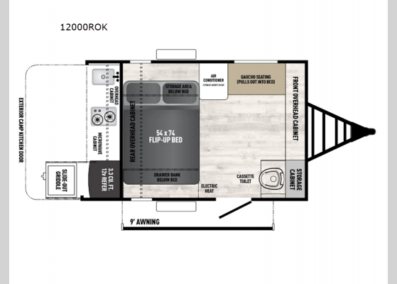 Floorplan - 2024 Viking ROK 12000ROK Teardrop Trailer