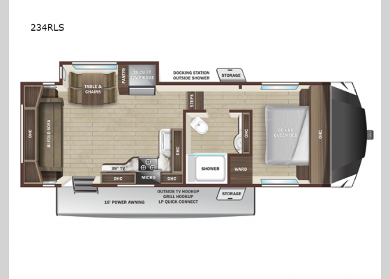 Floorplan - 2025 GSL Light Duty 234RLS Fifth Wheel