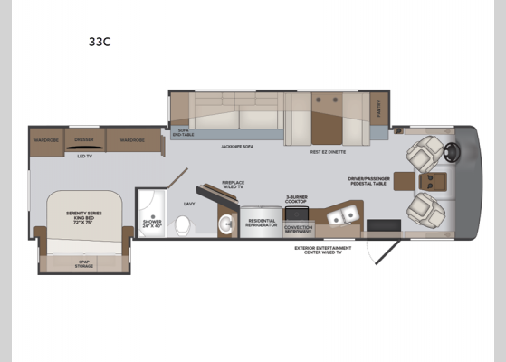 Floorplan - 2025 Vacationer 33C Motor Home Class A