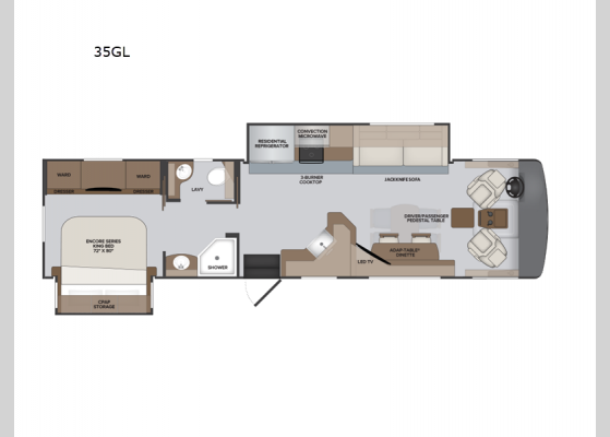 Floorplan - 2025 Vacationer 35GL Motor Home Class A