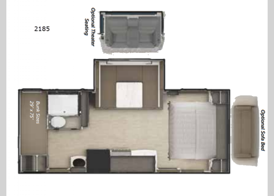 Floorplan - 2026 Lance Travel Trailers 2185 Travel Trailer
