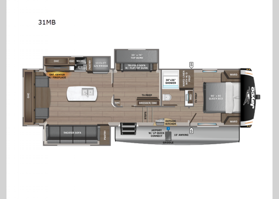 Floorplan - 2025 Eagle 31MB Fifth Wheel