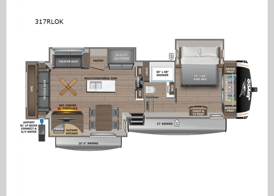 Floorplan - 2025 Eagle 317RLOK Fifth Wheel