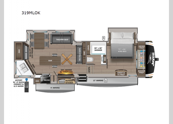 Floorplan - 2025 Eagle 319MLOK Fifth Wheel