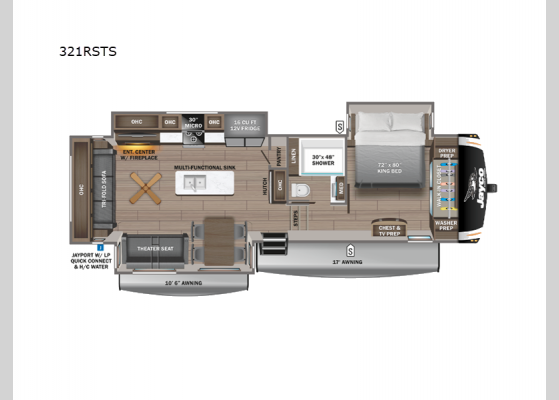 Floorplan - 2025 Eagle 321RSTS Fifth Wheel