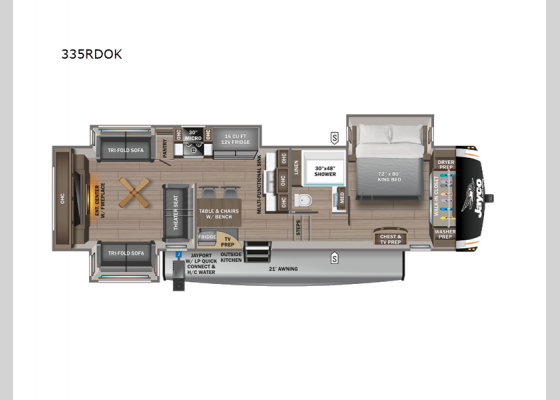 Floorplan - 2025 Eagle 335RDOK Fifth Wheel