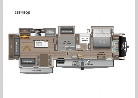 Floorplan - 2025 Eagle 355MBQS Fifth Wheel