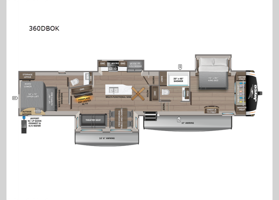 Floorplan - 2025 Eagle 360DBOK Fifth Wheel