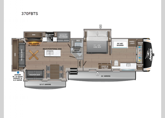 Floorplan - 2025 Eagle 370FBTS Fifth Wheel