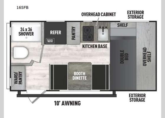 Floorplan - 2025 Viking 3K Series 16SFB Travel Trailer