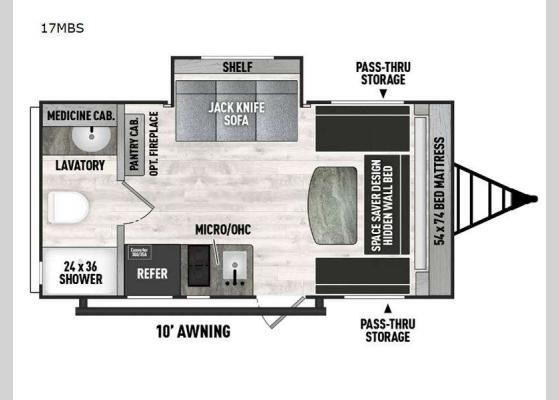 Floorplan - 2025 Viking 4K Series 17MBS Travel Trailer