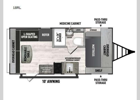 Floorplan - 2025 Viking 4K Series 18RL Travel Trailer