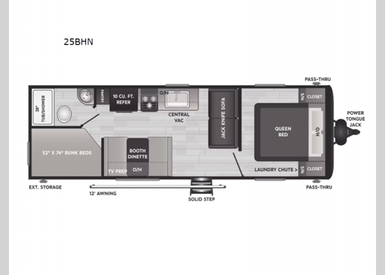 Floorplan - 2024 Hideout 25BHN Travel Trailer