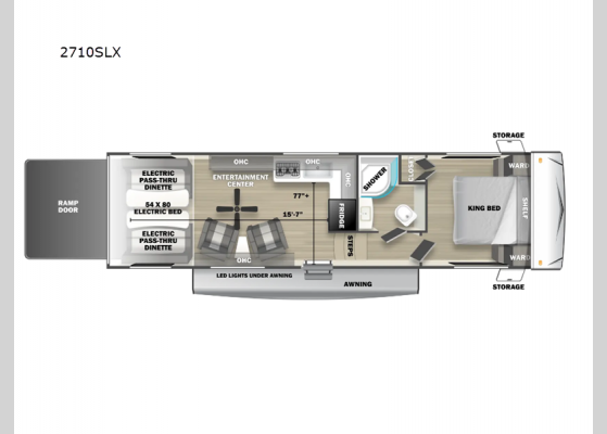 Floorplan - 2025 Stealth 2710SLX Toy Hauler Fifth Wheel