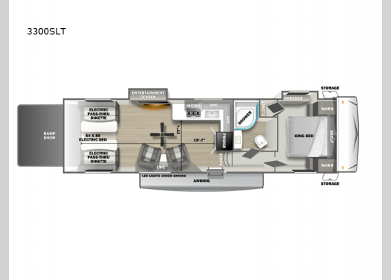 Floorplan - 2025 Stealth 3300SLT Toy Hauler Fifth Wheel