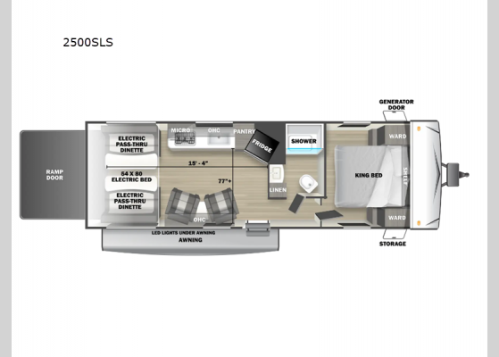 Floorplan - 2025 Stealth 2500SLS Toy Hauler Travel Trailer