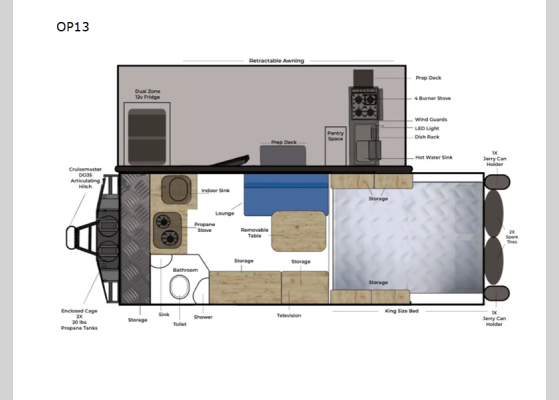 Floorplan - 2025 OPUS OP13 Travel Trailer