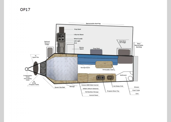 Floorplan - 2025 OPUS OP17 Travel Trailer