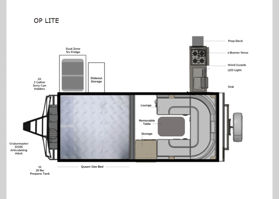 Floorplan - 2025 OPUS OP LITE Folding Pop-Up Camper