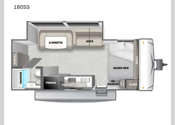 Floorplan - 2024 EVO Select 180SS Travel Trailer