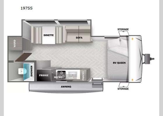 Floorplan - 2024 EVO Select 197SS Travel Trailer