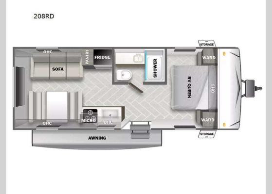 Floorplan - 2024 EVO Select 208RD Travel Trailer