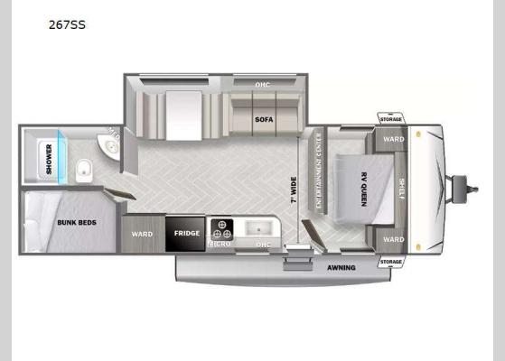 Floorplan - 2024 EVO Select 267SS Travel Trailer