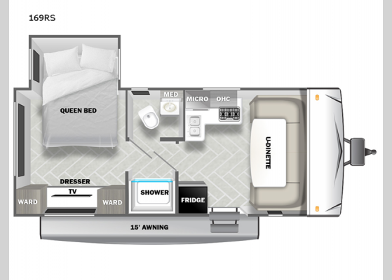 Floorplan - 2024 EVO Select 169RS Travel Trailer