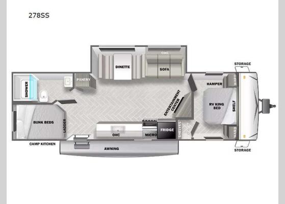 Floorplan - 2024 EVO Select 278SS Travel Trailer